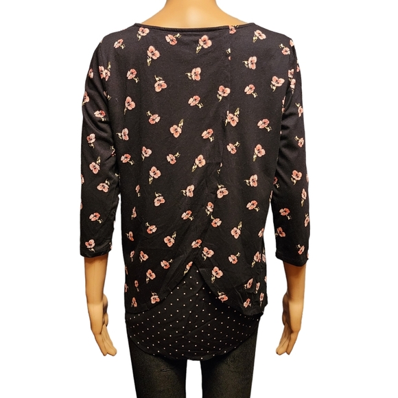 J. Jill Floral and Polka Dot High-low Shirt - Picture 3 of 10